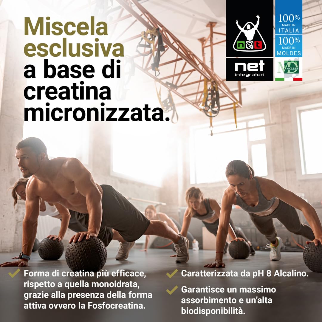 NET Integratori CREATINA ALKA 8-200g Arancia - Creatina Monoidrata Micronizzata Clonapure - Pre-Post Workout, Rapida Produzione Energetica, Contrasta Fatica e Massimizza la Crescita Muscolare