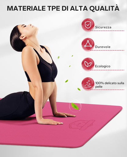 HAPBEAR Tappetino Yoga Grande, 183x122cm /198×137cm×6mm, Antiscivolo Professionale Con Superficie Testurizzata per Yoga, Ginnastica, Allenamento, Pilates