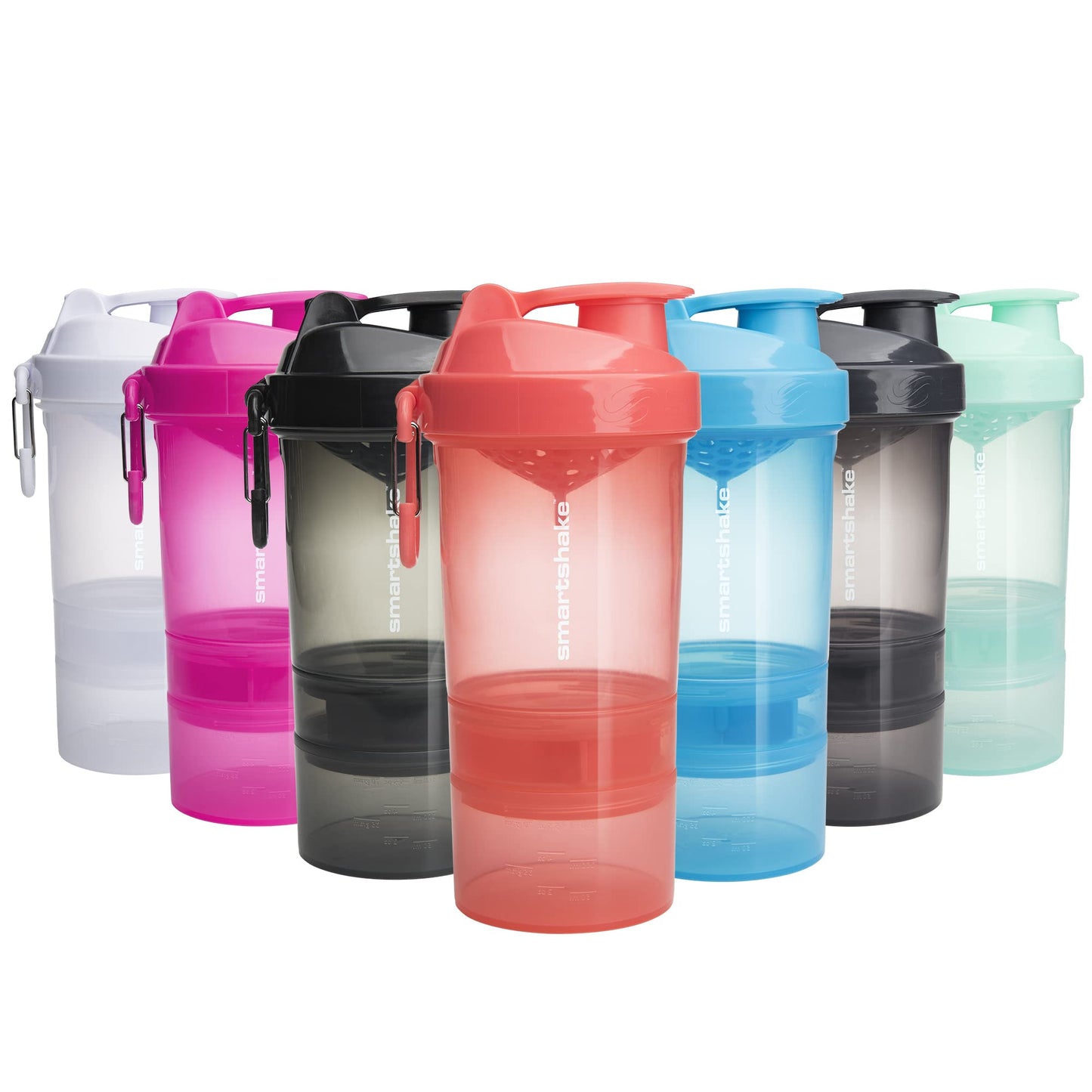 SmartShake Original2Go Shaker per Cibo e Bevande nutrizionali, Gunsmoke Black, Taglia Unica