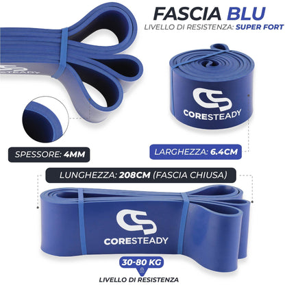 Coresteady Elastico Trazioni I Elastico Fitness per Trazioni alla Sbarra Assistite I Elastici per Palestra I Powerlifiting & Calisthenics I Allenamento per Uomini e Donne