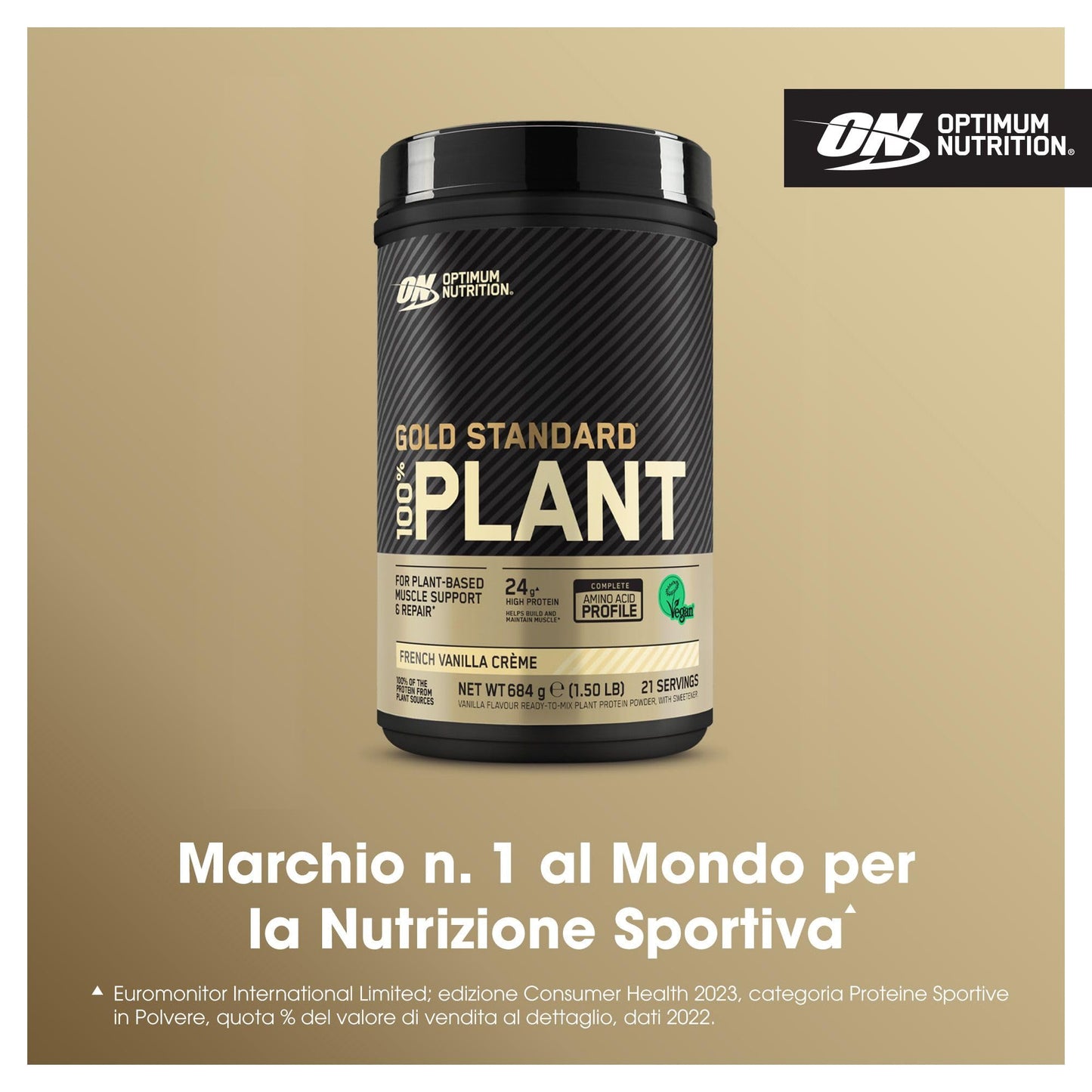 Optimum Nutrition Gold Standard 100% Plant Based, Proteine Vegetali in Polvere per Uomo e Donna, Frullato Proteico Vegano, Post-Allenamento o in Altri Momenti, Gusto Vaniglia, 21 porzioni, 684g