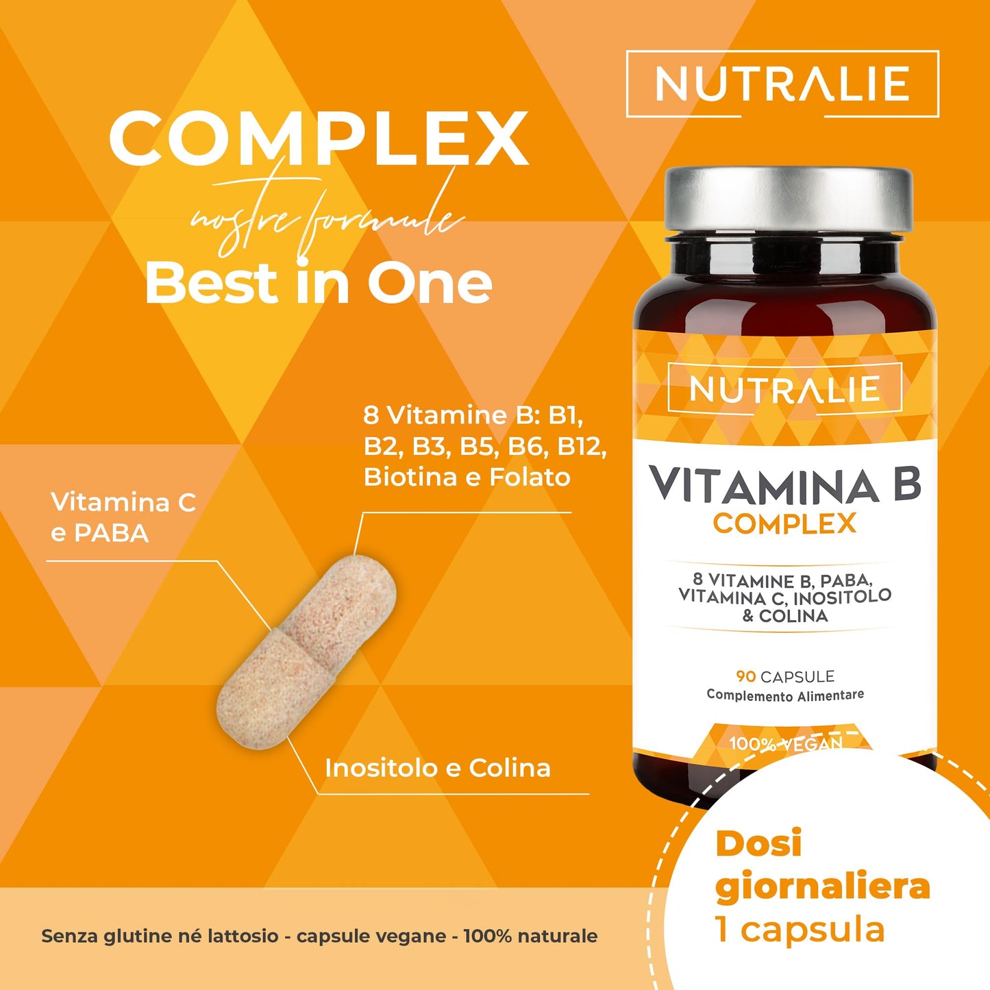 BIOTINA - Crescita Capelli, Unghie e Pelle - Integratore Capelli ad Alto Dosaggio con Zinco Selenio e Vitamine D e E | 120 Capsule Vagane Nutralie