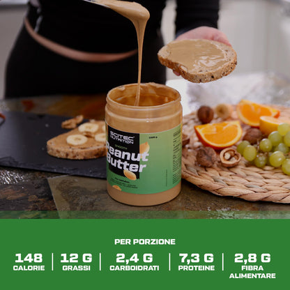 Scitec Nutrition Peanut Butter - Senza olio di palma - Vegano - A basso contenuto di sale - Fonte di proteine - A basso contenuto di zuccheri - Potenziamento energetico naturale, 1 kg, Crunchy