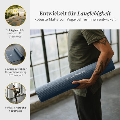 Lotuscrafts Tappetino Yoga Antiscivolo Professionale Mudra Studio XL - Materassino Yoga Antiscivolo per Principianti e Avanzati - Tappeto Yoga Professionale - Yoga Mat