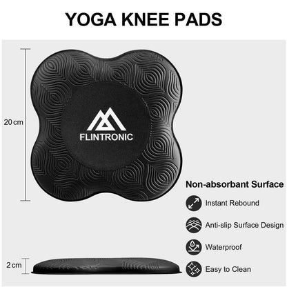 Flintronic Yoga Ginocchiere, 2 Pezzi Yoga Ginocchia con Banda Elastica, Ginocchiere Pad per Yoga 20 * 20cm, Tappetino per L'equilibrio Yoga Antiscivolo, Cuscini per Le Ginocchia per Yoga