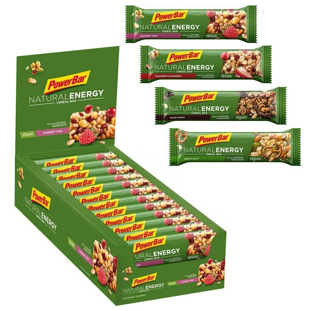 PowerBar Natural Energy Cereal Cacao Crunch 24x40g - Barrette Energetiche di Carboidrati Vegetali + Magnesio