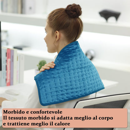 Termoforo Elettrico,Termoforo per schiena, collo, spalle e addome con spegnimento automatico, flanella morbida (Grigio Scuro, 30x60cm)