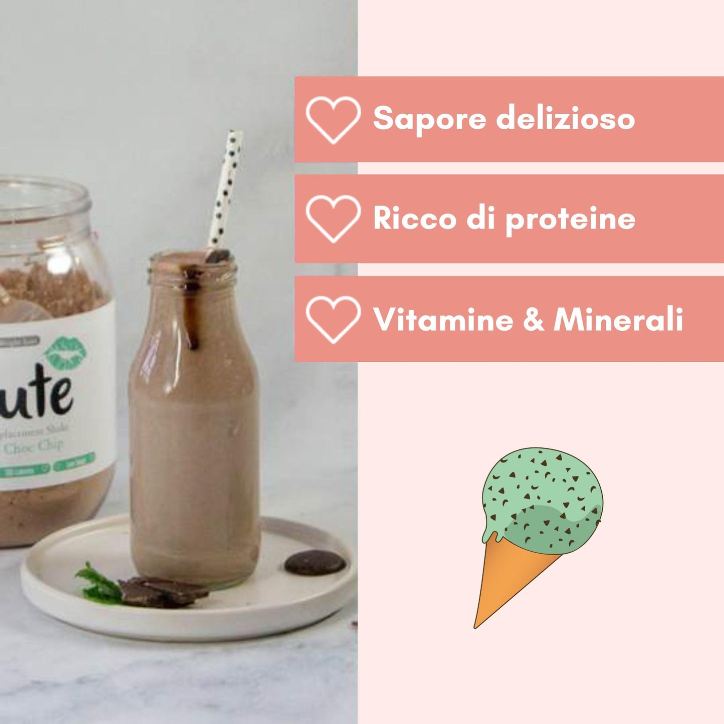 Cute Nutrition Frullato Sostitutivo del Pasto al Cioccolato - Shake Dietetico con Vitamine - Confezione da 500g con E-book Gratis di TummyTox