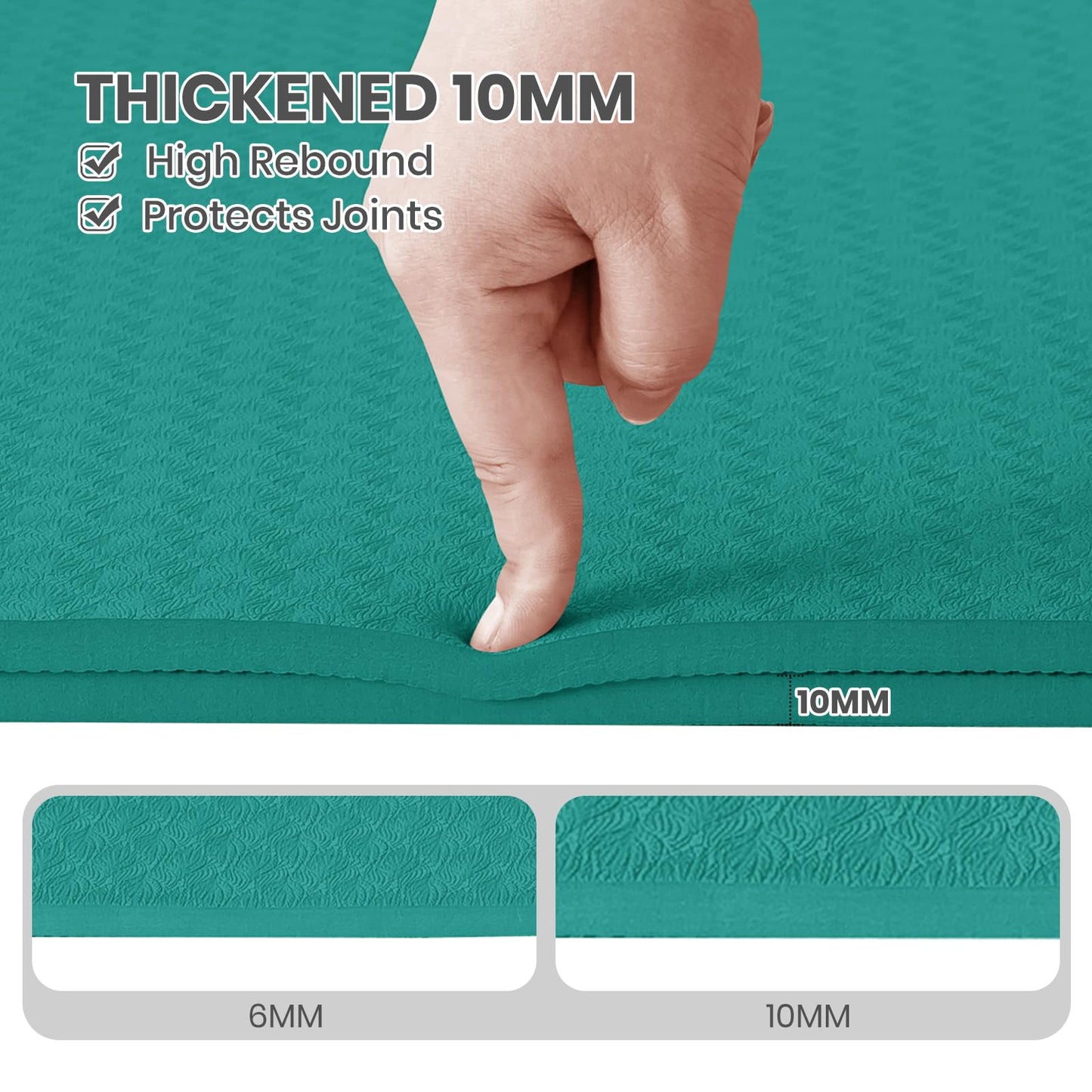 Good Nite Tappetini da Yoga da Donna Antiscivolo Con Superficie Testurizzata, Spessore 6 Mm, Con Cinghia Per Il Trasporto, Tappetino per Yoga, Pilates, Ginnastica (183 * 61 * 0,6 Cm)