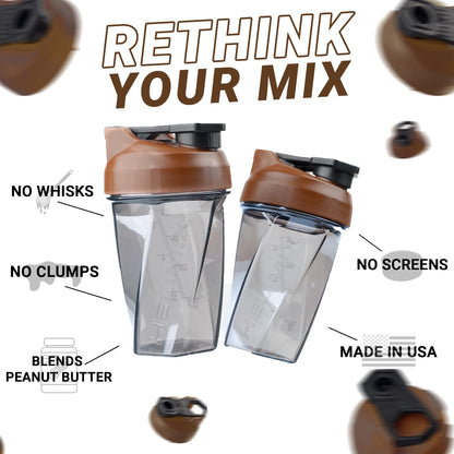 HELIMIX 1,5 Vortex Blender Shaker bottiglia contiene fino a 828 ml | Nessuna palla o frusta | Prodotto negli Stati Uniti | Portatile pre allenamento Proteine del siero di latte shaker tazza | Mescola