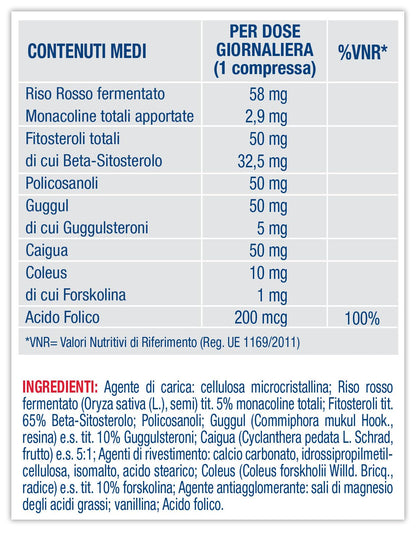 Colesterol ACT PLUS Forte 60 Compresse - Integratore Alimentare Metabolismo Colesterolo