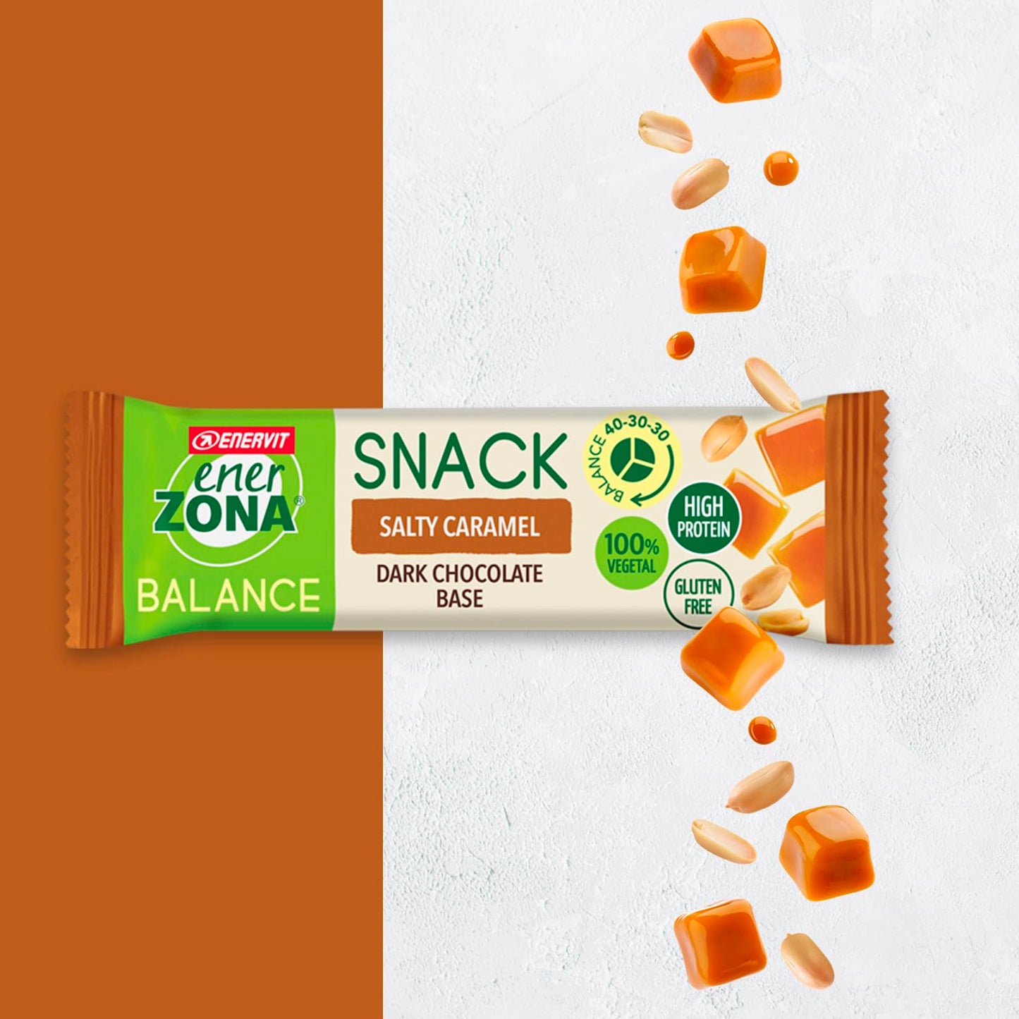 Enervit, Enerzona Protein Snack 40-30-30 Gusto Noir Cioccolato Fondente, 30 Barrette Proteiche da 33gr Dieta a Zona con Proteine del Latte e Fibre, Senza Olio di Palma