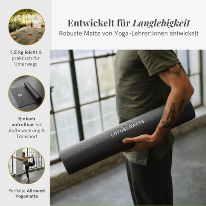 Lotuscrafts Tappetino Yoga Antiscivolo Professionale Mudra Studio XL - Materassino Yoga Antiscivolo per Principianti e Avanzati - Tappeto Yoga Professionale - Yoga Mat