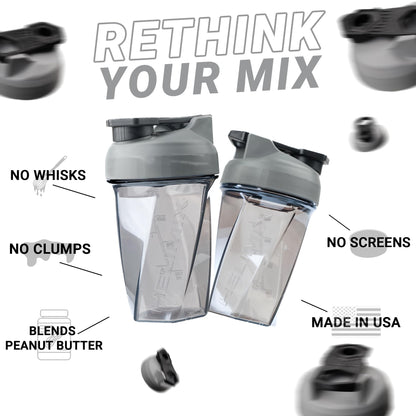 HELIMIX 1,5 Vortex Blender Shaker bottiglia contiene fino a 828 ml | Nessuna palla o frusta | Prodotto negli Stati Uniti | Portatile pre allenamento Proteine del siero di latte shaker tazza | Mescola