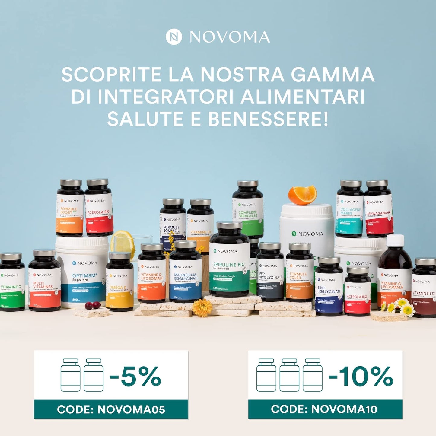 NOVOMA Vitamina C Polvere Pura 500 g, 1000mg Vitamina C per dose, Acido Ascorbico Puro in Polvere Ultra Fine, Sistema Immunitario e Stanchezza, Cucchiaio di Misurazione Incluso (ex Nutrivita)