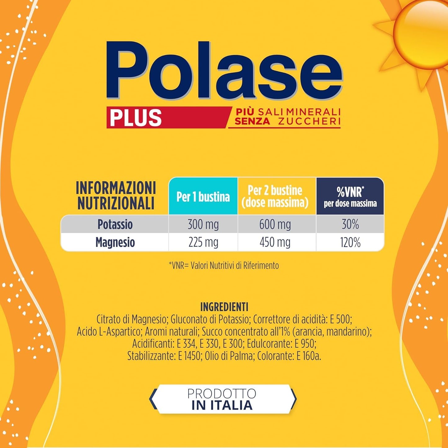 Polase Plus, più Magnesio e più Potassio, Integratore Alimentare di Sali Minerali, Contro Stanchezza e Fatica, Gusto Arancia e Mandarino, 36 Bustine formato convenienza