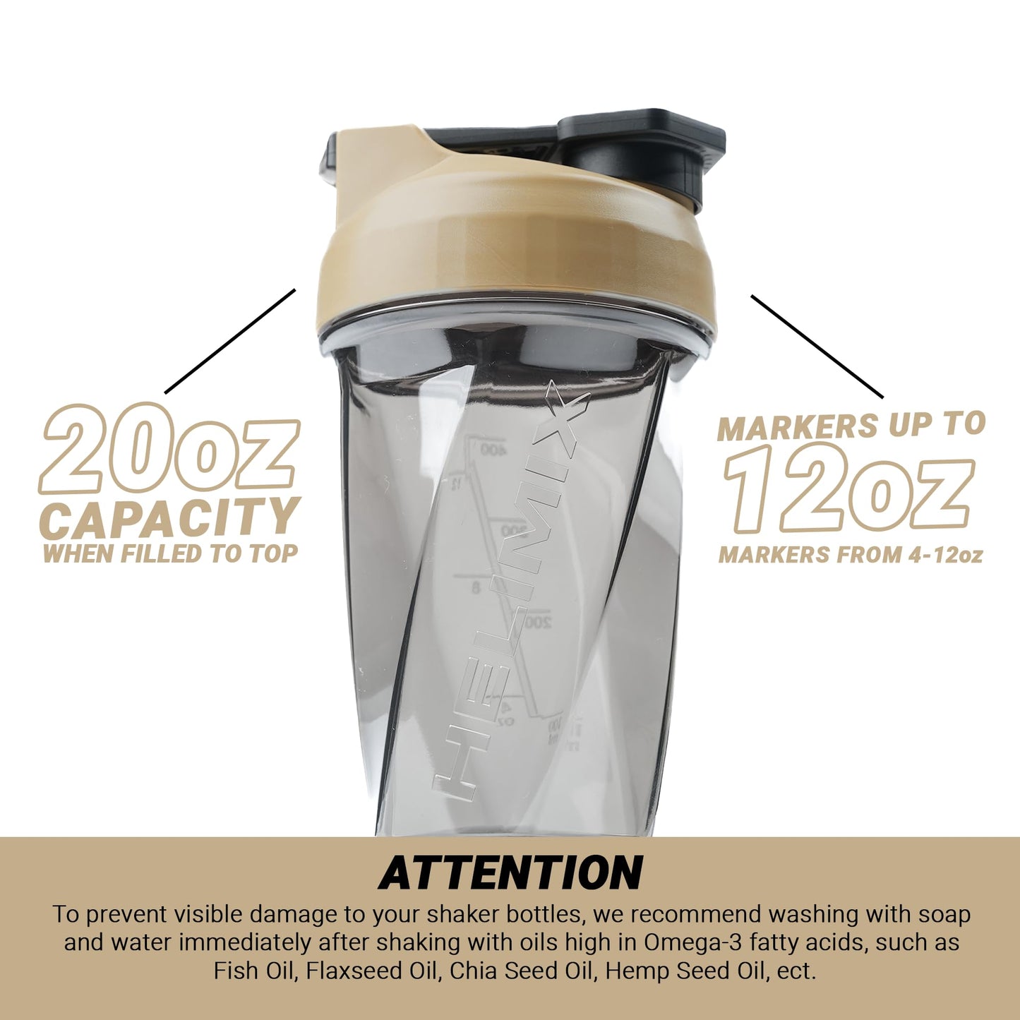 HELIMIX 1,5 Vortex Blender Shaker bottiglia contiene fino a 828 ml | Nessuna palla o frusta | Prodotto negli Stati Uniti | Portatile pre allenamento Proteine del siero di latte shaker tazza | Mescola