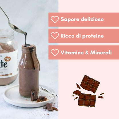 Cute Nutrition Frullato Sostitutivo del Pasto al Cioccolato - Shake Dietetico con Vitamine - Confezione da 500g con E-book Gratis di TummyTox