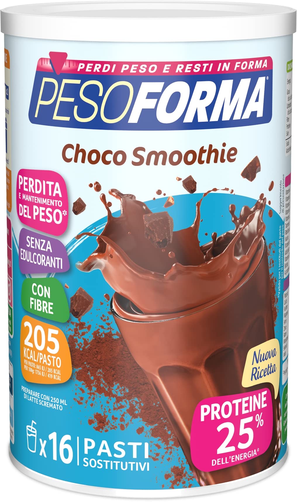 Pesoforma Smoothie Frutti di Bosco, Pasto sostitutivo per il controllo del peso, Smoothie gustoso che aiuta a rimettersi in forma, Ricco in proteine e fibre, Solo 202 calorie, 16 pasti, 436 gr