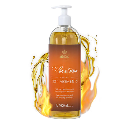 Vibratissimo “Hot Moments”: olio da massaggio riscaldante e lenitivo, 100 ml