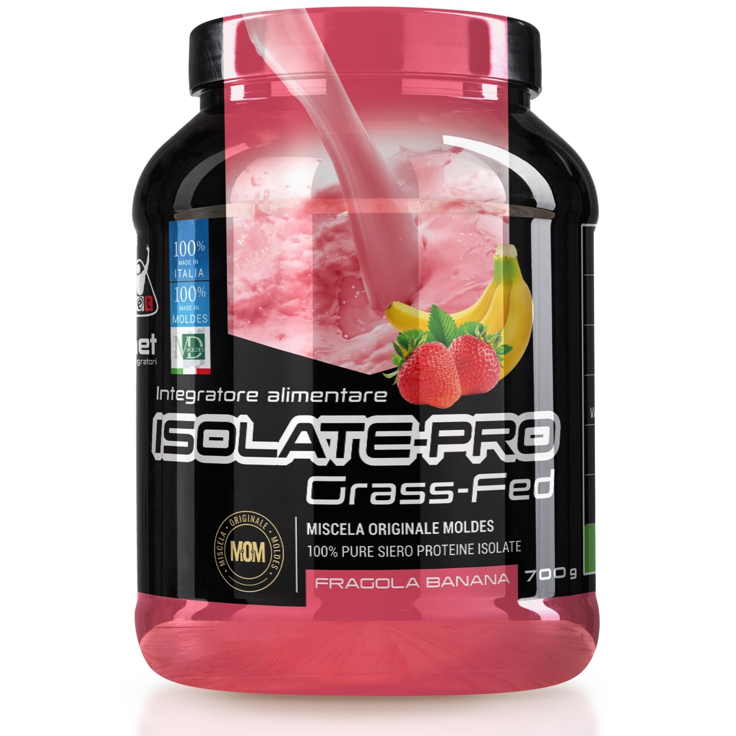 NET Integratori ISOLATE PRO Grass Fed - 700g Cioccolato - Proteine Isolate Con EAA Aminoacidi Essenziali e BCAA - Massimizza La Sintesi Proteica e La Crescita Muscolare