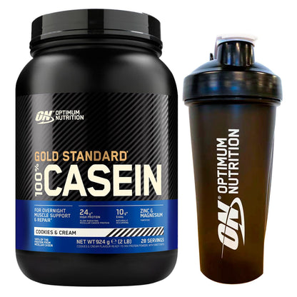 Optimum Nutrition Gold Standard 100% Casein Proteine di Caseina in Polvere a Rilascio Graduale Durante la Notte con Zinco e Magnesio Gusto Crema alla Vaniglia 55 Porzioni 1,82Kg + Shaker