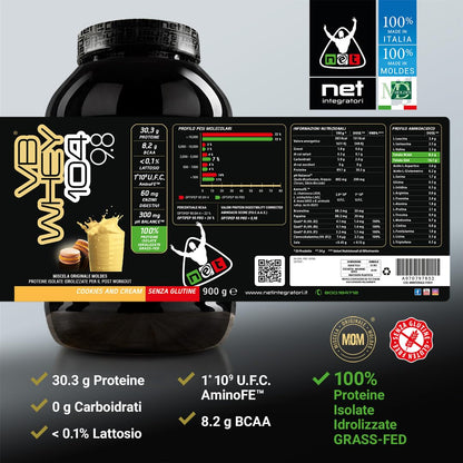 NET Integratori VB WHEY 104 9.8 Optipep - 900g Cioccolato - Proteine Isolate Idrolizzate per via Enzimatica Con EAA e BCAA - Massimizza Sintesi Proteica, Crescita e Mantenimento Muscolare