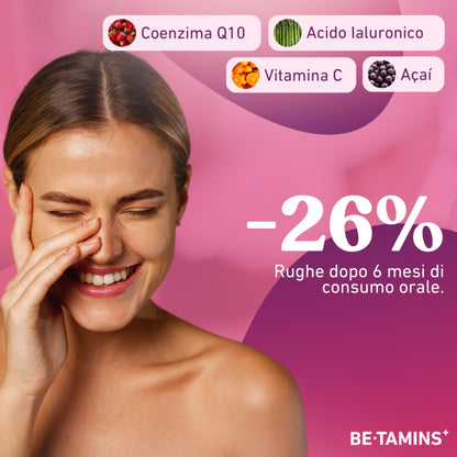 Caramelle Acido Ialuronico Puro Q10 Coenzima Vitamina C Gommose Açai - Idratazione Antietà Elasticità e Lucentezza per la Tua Pelle - Potenti Antiossidanti Naturali 60 Beauty Gummies