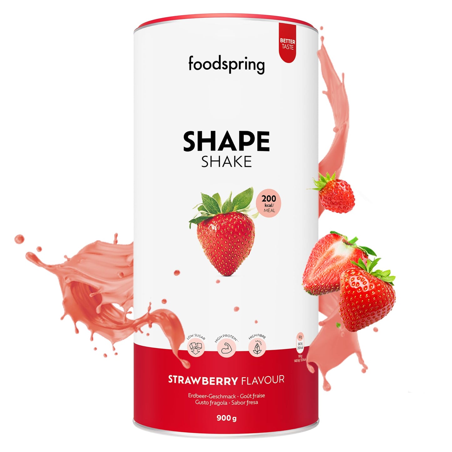 foodspring Shape Shake Bustine Monoporzione, 10 x 60 g, Sostituto pasto per il controllo del peso*, Ricco di proteine, Vitamine e minerali