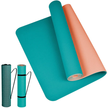 Tappetino Yoga in TPE Ecologico, m MU, Tappeto Allenamento Antiscivolo Doppia Faccia ad Alta Densita Materassino, Impermeabile Dimensione di 183 x 61 x 0.6 cm con Custodia