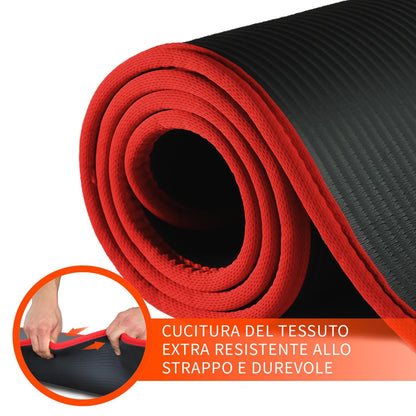 DH FitLife Tappetino da allenamento per fitness, tappetino sportivo, 183 x 61 x 1 cm, extra resistente agli strappi, tappetino da yoga antiscivolo e spesso, tappetino da allenamento