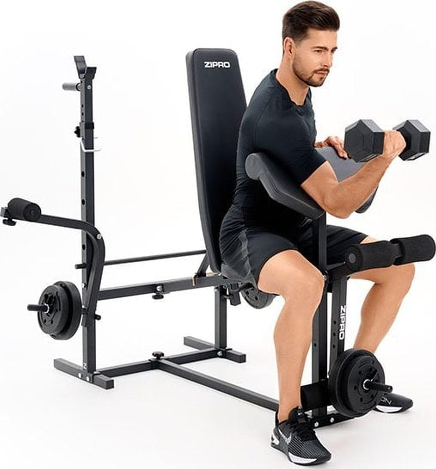 ZIPRO panca pieghevole per allenamento, panca per sollevamento pesi, panca fitness multifunzionale, panca sit up, attrezzi fitness, panca piana, panca pesi, stazione di forza per casa o palestra