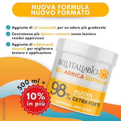 Arnica per Cavalli Uso Umano 98% Formula Naturale Extra Forte, Arnica Gel Forte per Massaggi Locali, 100% Made in Italy 550 ml - BELL'ITALIABIO…