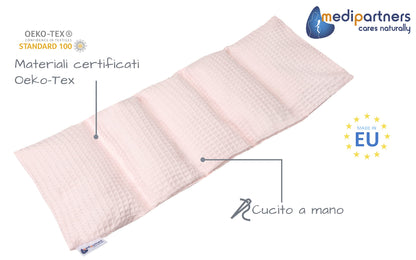 Medi Partners Cuscino Termico noccioli ciliegio 60x20cm 800g 100% Cotone 5 Camere Grande Terapia del freddo Federa sfoderabile (Stelle)