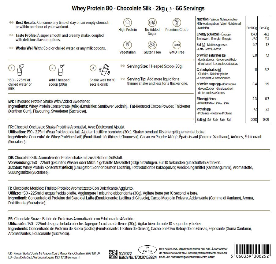 THE PROTEIN WORKS Proteine Whey 80 (Concentrate) In Polvere | 82% Di Proteine | Frullato Proteico Povero Di Zuccheri | Caramello Salato Intenso | 500g