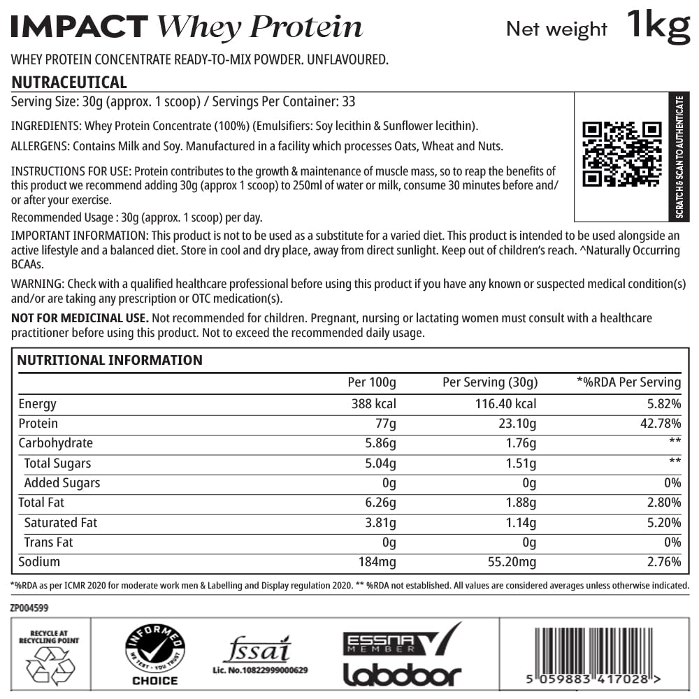 Myprotein, Impact Whey Protein Natural Chocolate 1kg - 1000 g