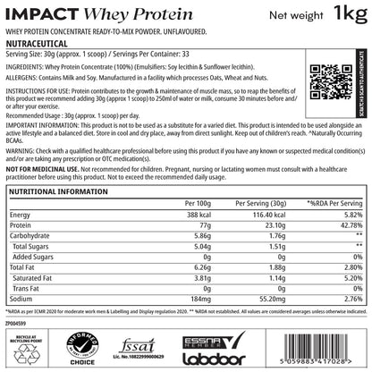 Myprotein, Impact Whey Protein Natural Chocolate 1kg - 1000 g