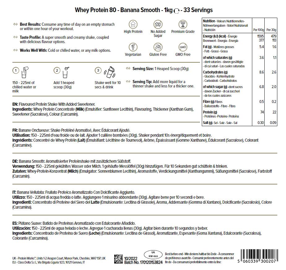 THE PROTEIN WORKS Proteine Whey 80 (Concentrate) In Polvere | 82% Di Proteine | Frullato Proteico Povero Di Zuccheri | Caramello Salato Intenso | 500g