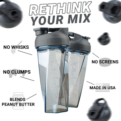 HELIMIX 1,5 Vortex Blender Shaker bottiglia contiene fino a 828 ml | Nessuna palla o frusta | Prodotto negli Stati Uniti | Portatile pre allenamento Proteine del siero di latte shaker tazza | Mescola