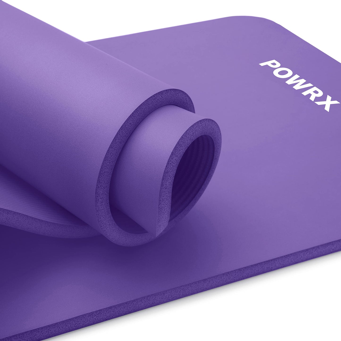 POWRX Tappetino Fitness Antiscivolo 190 x 60, 80, 100 cm - Ideale per Yoga, Pilates e Ginnastica - Extra Morbido e Spessore da 1,5 cm o 1 cm - Ecocompatibile con Tracolla e Sacca Trasporto + Poster