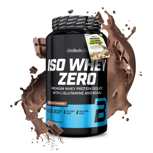 BioTechUSA Iso Whey Zero | Premium Whey Protein Isolate | Grass-Fed | Enzyme-Free | Sugar- and Gluten-free, 908 g, Cioccolato