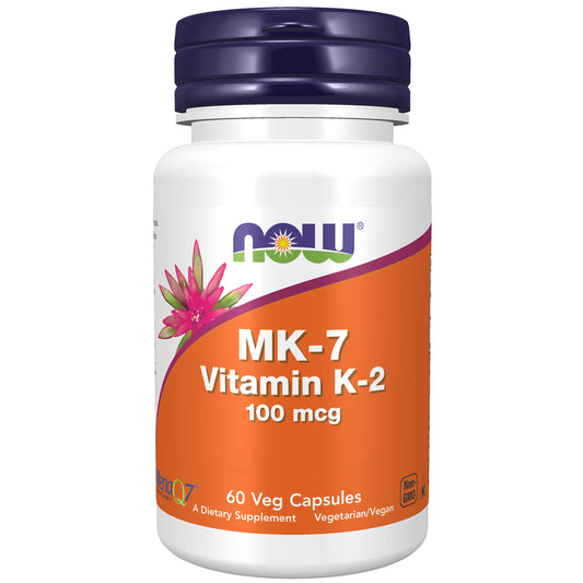 Now Foods, Vitamin K2 MK-7, 100mcg, Tutto Trans, 60 Capsule vegane, Testate in Laboratorio, Senza Glutine, Senza Soia, non OGM