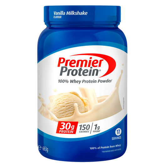 Premier Protein - Whey 100% Protein Powder - Vanilla Milkshake - 663g