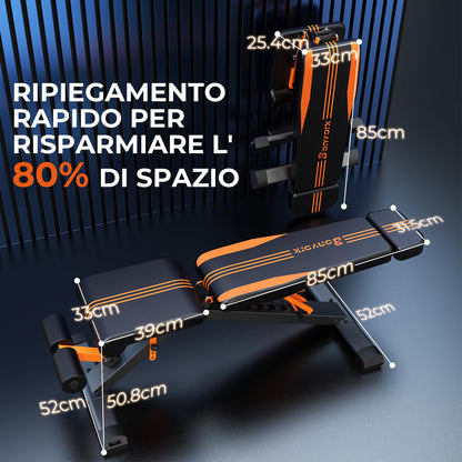 Bonvork - Panca per pesi regolabile da 408,2 kg, pieghevole, con acciaio resistente da 80 x 40 mm, per palestra domestica, panca da allenamento con declino della forza inclinata, per esercizi di tutto