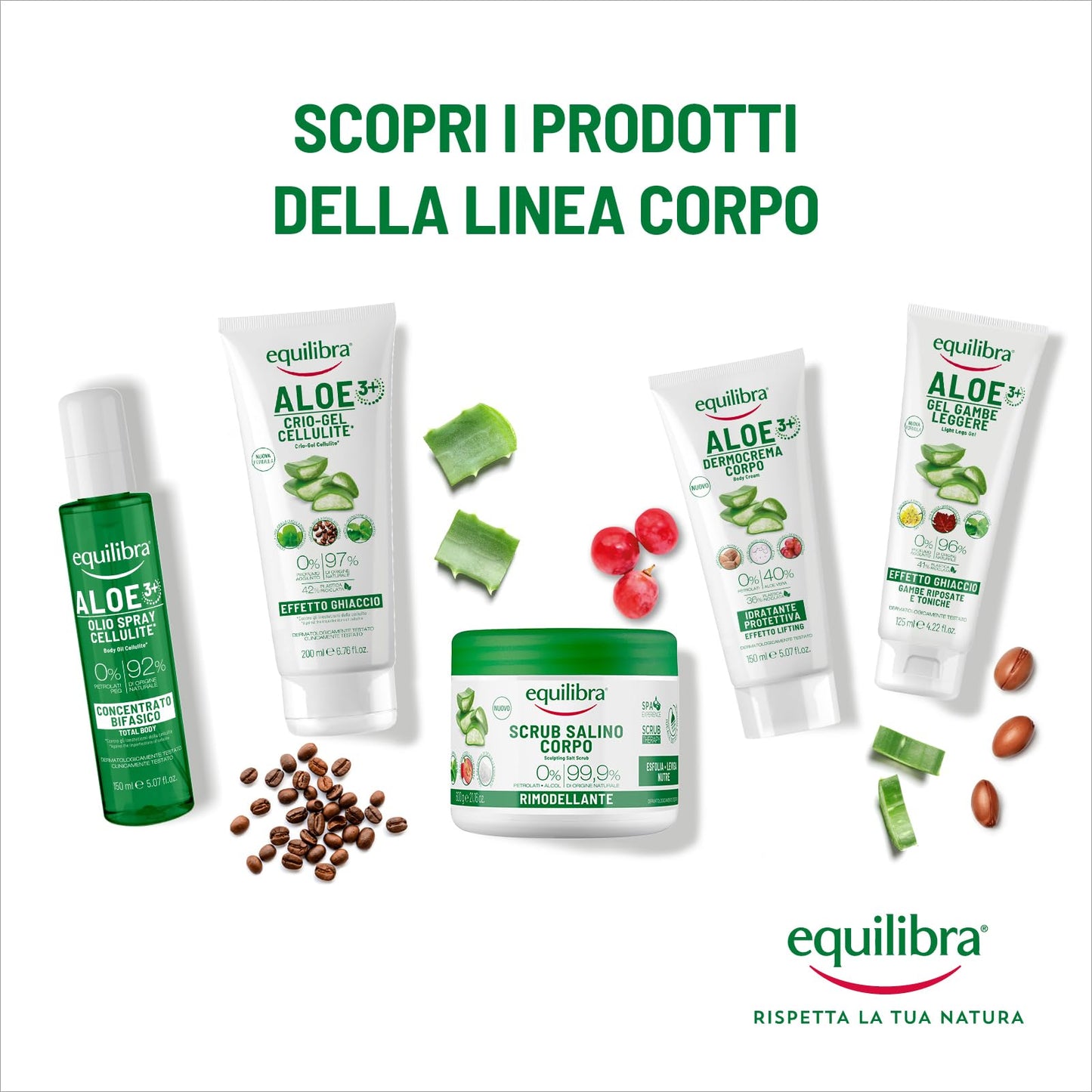 equilibra Scrub Salino Corpo Rimodellante, Esfoliante, 600 g, con Sale Salgemma di Sicilia Purissimo ad Azione Antiacqua e Aloe Vera, Oli Naturali ed Estratti Vegetali, Leviga e Nutre la Pelle