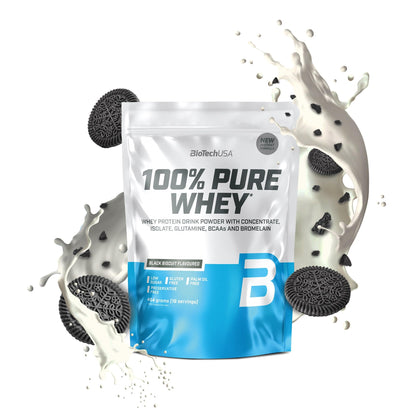 BioTechUSA 100% Pure Whey Complesso proteico del siero di latte con bromelina, aminoacidi, senza zuccheri aggiunti, senza olio di palma e con edulcorante, 1 kg, Cioccolato