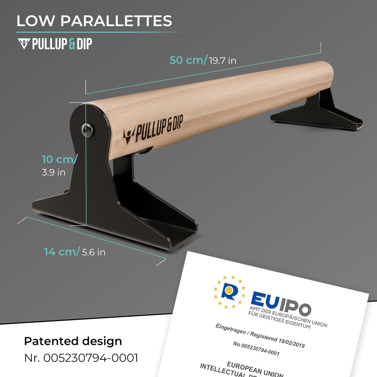 PULLUP & DIP Parallele in Legno, Parallettes Basse o Medie con Maniglie Ergonomiche, Barre Parallele Maniglie per Flessioni per Calisthenics e Corpo Libero