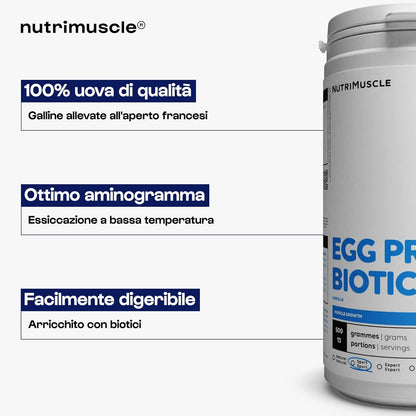 Nutrimuscle 100% proteine di uova pure | Pollo ruspante Francia - Shaker in polvere - 86% di proteine - Bodybuilding e fitness | Gusto Cioccolato Naturale (500 g (confezione da 1))