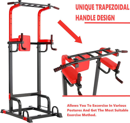 TLGREEN Power Tower, Multifunzione Regolabile Stazione per Fitness a Casa e in Palestra, Fino a 200 kg