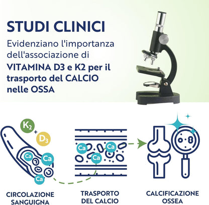 Vitamina D3 K2 240 Capsule (8 Mesi), Vitamin D3 2000 UI + 100 µg Vitamina K, Supporta Ossa, Articolazioni e Sistema Immunitario, Vit D3 Menachinone